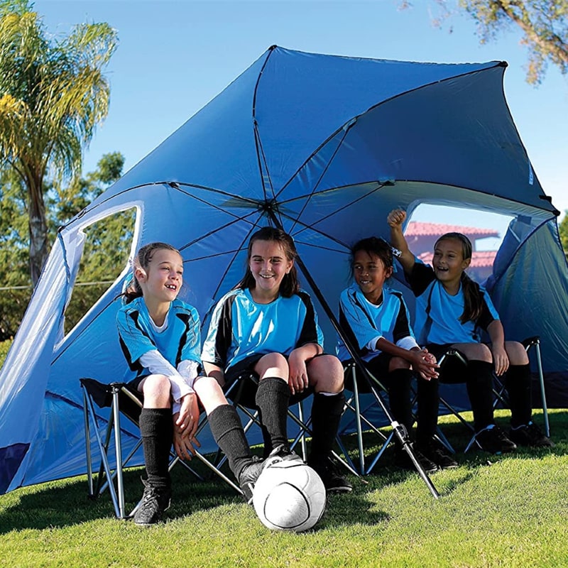 Blue Collapsible Beach Umbrella